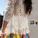 พร้อมส่ง เสื้อลูกไม้แขนยาว ระบายชีฟอง