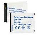 แบตเตอรี่ สำหรับกล้อง Samsung รหัสแบต SLB-BP70A (ความจุ 740mAh)