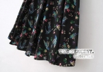 พร้อมส่ง  ชุดกระโปรงสั้น ลายนก พร้อมเข็มขัด