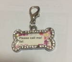 พร้อมส่ง Dog Tag รูปกระดูกประดับเพชร