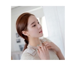 ต่างหูทองอิตาลี 18KRGP ประดับมุกส้งเคราะห์ดีไซน์เก๋