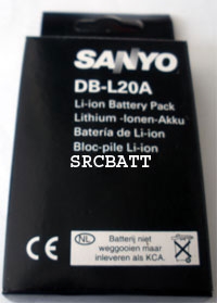 แบตเตอรี่กล้อง ยี่ห้อ Sanyo DB-L20 ความจุ 720 mAh