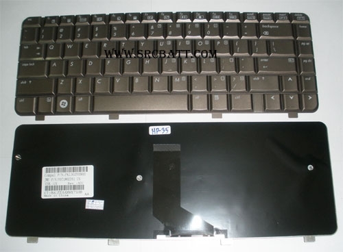 คีย์บอร์ดโน๊ตบุ๊คสำหรับ HP Pavillion DV4-1000 (HP-35) สีน้ำตาล แถมสติ๊กเกอร์