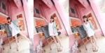 พร้อมส่ง เสื้อคลุมชีฟองแขนโคม สีฟ้า