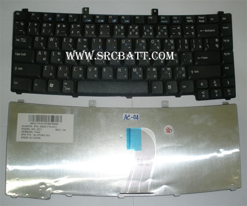 คีย์บอร์ดโน๊ตบุ๊คสำหรับ Acer TravelMate 8200 (AC-04) สีดำ