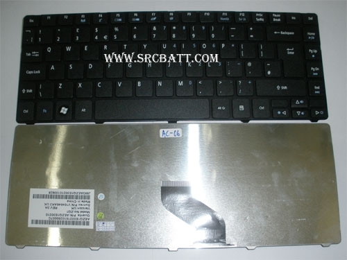 คีย์บอร์ดโน๊ตบุ๊คสำหรับ Acer Aspire 3810T 4736 (AC-06) สีดำ แถมสติ๊กเกอร์