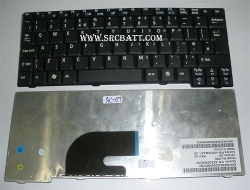 คีย์บอร์ดโน๊ตบุ๊คสำหรับ Acer Aspire ONE A150 (AC-07) สีดำ แถมสติ๊กเกอร์