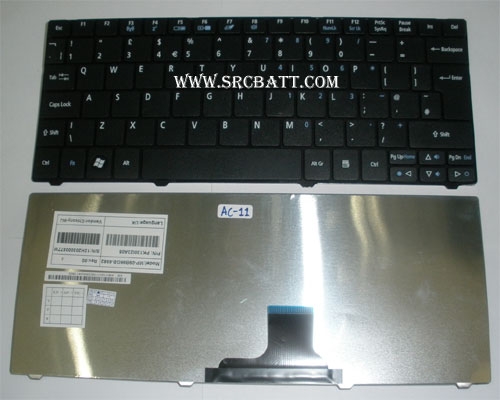 คีย์บอร์ดโน๊ตบุ๊คสำหรับ Acer Aspire ONE 721 751 1830T 1410T (AC-11) สีดำ แถมสติ๊