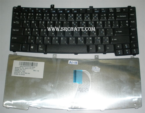 คีย์บอร์ดโน๊ตบุ๊คสำหรับ Acer Travelmate 6492 6490 (AC-13) สีดำ