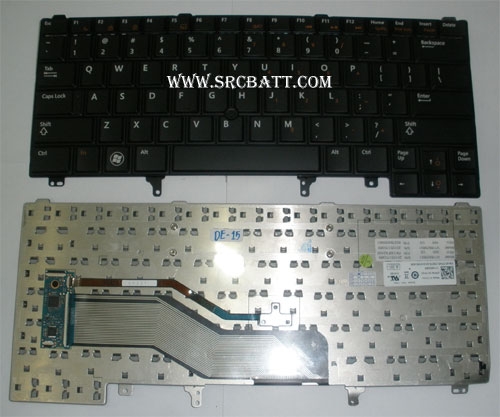 คีย์บอร์ดโน๊ตบุ๊คสำหรับ Dell Latitude E6420 E6220 E6320 E5420 (DE-15) สีดำ แถมสต