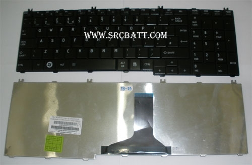 คีย์บอร์ดโน๊ตบุ๊คสำหรับ Toshiba Satellite C650 L655 L750 L755 (TO-03) สีดำ แถมสต