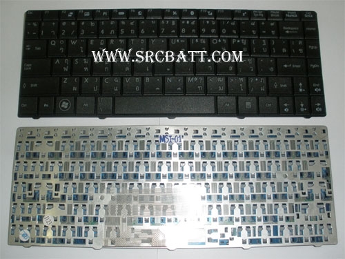 คีย์บอร์ดโน๊ตบุ๊คสำหรับ MSI X320 X400 (MSI-01) สีดำ