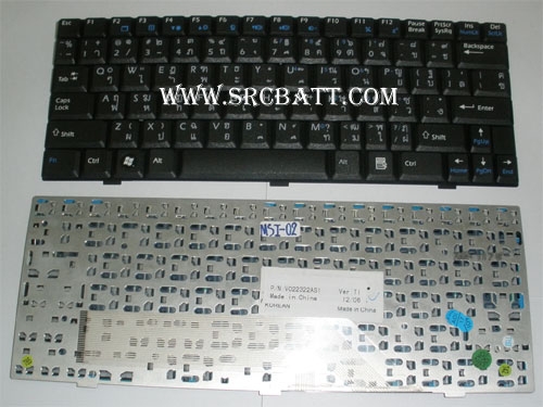 คีย์บอร์ดโน๊ตบุ๊คสำหรับ MSI Wind U90 U100 U110 U120 (MSI-02) สีดำ