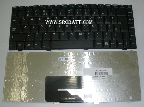 คีย์บอร์ดโน๊ตบุ๊คสำหรับ MSI S260 S270 (MSI-03) สีดำ แถมสติ๊กเกอร์