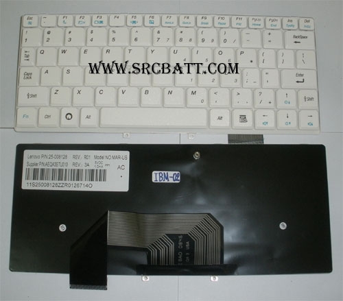 คีย์บอร์ดโน๊ตบุ๊คสำหรับ IBM/Lenovo ideapad S10 S9 (LV-02) สีขาว แถมสติ๊กเกอร์
