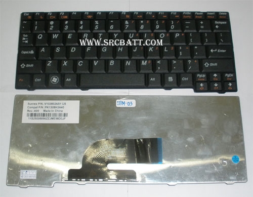 คีย์บอร์ดโน๊ตบุ๊คสำหรับ IBM/Lenovo Ideapad S10-2 (LV-03) สีดำ แถมสติ๊กเกอร์