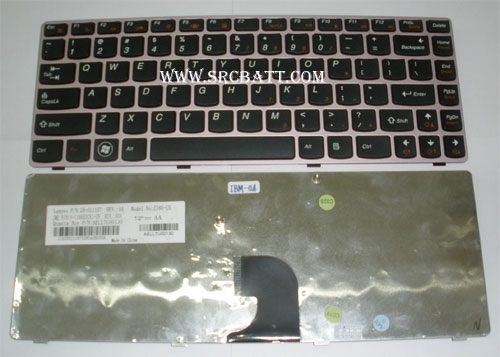 คีย์บอร์ดโน๊ตบุ๊คสำหรับ IBM/Lenovo Ideapad Z360 (LV-04) สีดำ-ชมพู แถมสติ๊กเกอร์