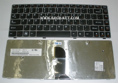 คีย์บอร์ดโน๊ตบุ๊คสำหรับ IBM/Lenovo Ideapad Z460 (LV-05) สีดำ-เทา แถมสติ๊กเกอร์