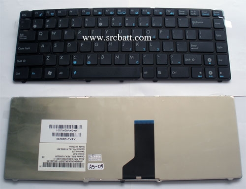 คีย์บอร์ดโน๊ตบุ๊คสำหรับ Asus UL30 K42 A43 N43 (AS-05A) สีดำ แถมสติ๊กเกอร์