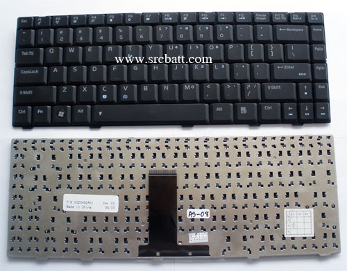 คีย์บอร์ดโน๊ตบุ๊คสำหรับ Asus F80 F83 (AS-08A) สีดำ แถมสติ๊กเกอร์