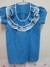 เสื้อแฟชั่น สีฟ้า คอระบาย