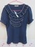 เสื้อแฟชั่น สีน้ำเงิน คอระบาย แขนตุ๊กตา