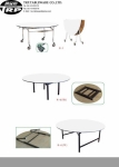 Half folding table with wheels,Round,Round,Table Meetting,Table Banquet,โต๊ะกลมพ