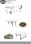 Half folding table with wheels,Round,Table Meetting,Table Banquet,โต๊ะกลมพับครึ่