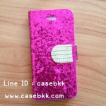 เึคสไอโฟน4/4s เคสกากเพชรสีชมพูเข้ม