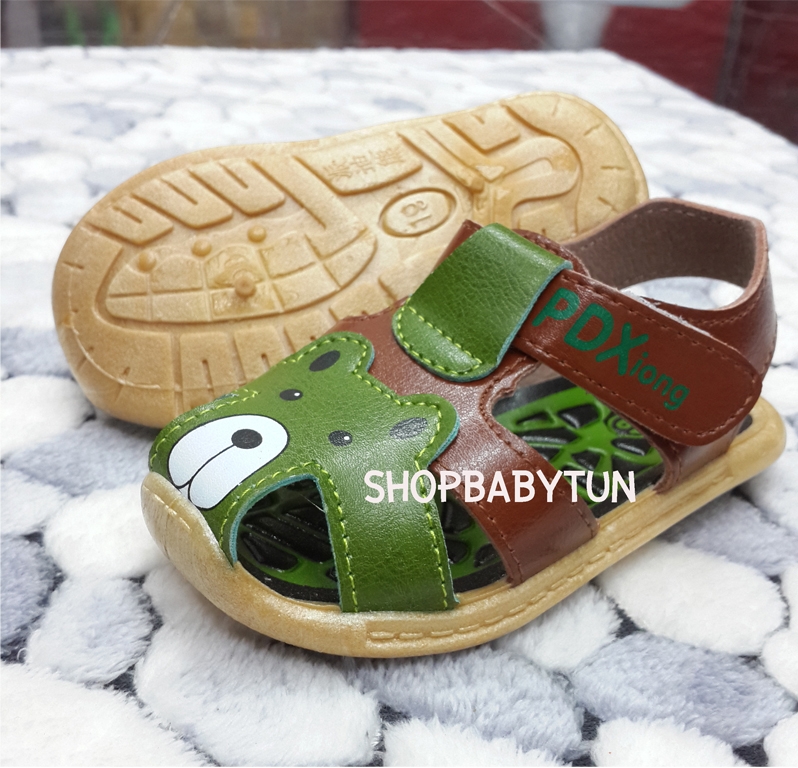 -SH007- รองเท้ารัดส้นหน้าหมีน้อยสีเขียว (14,14.5ซม) -SH007- รองเท้ารัดส้นหน้าหมีน้อยสีเขียว (14,14.5ซม)