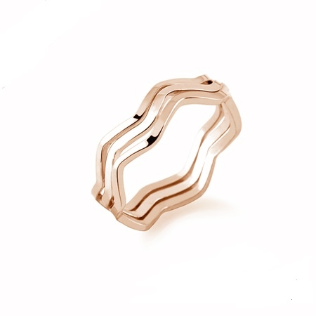 แหวนทองอิตาลี 18KRGP เซ็ต 3 วง ไซส์ 6 US สามารถแยกสวมได้ สวยน่ารักมากค่ะ