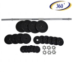 ชุดยกน้ำหนัก บาร์เบล ดัมเบล CAST IRON BARBELL AND DUMBELL SET 50KG.