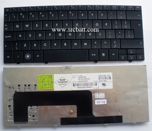 คีย์บอร์ดโน๊ตบุ๊คสำหรับ HP Mini 1000 1100 700 (HP-54) สีดำ แถมสติ๊กเกอร์
