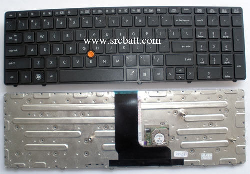 คีย์บอร์ดโน๊ตบุ๊คสำหรับ HP EliteBook 8560w 8570W (HP-63) สีดำ แถมสติ๊กเกอร์