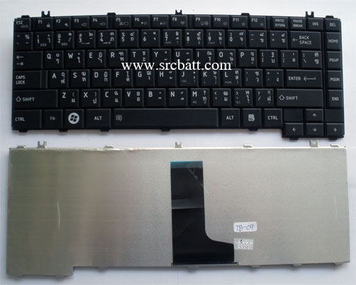 คีย์บอร์ดโน๊ตบุ๊คสำหรับ Toshiba Satellite L745 L630 L635 L645  (TO-09) สีดำ