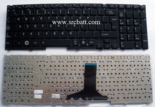 คีย์บอร์ดโน๊ตบุ๊คสำหรับ Toshiba Satellite P750 P755 P770 (TO-13) สีดำ แถมสติ๊กเก