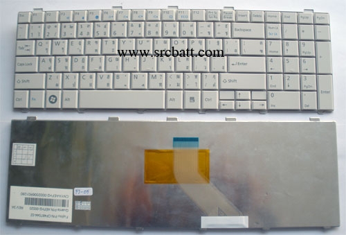 คีย์บอร์ดโน๊ตบุ๊คสำหรับ Fujitsu Lifebook NH751 AH530 AH531 (FJ-05) สีขาว