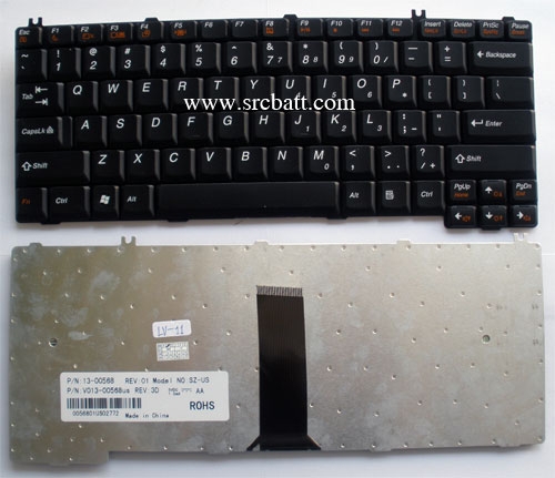 คีย์บอร์ดโน๊ตบุ๊คสำหรับ IBM/Lenovo Ideapad Y430 Y330 3000 C100 (LV-11) สีดำ แถมส
