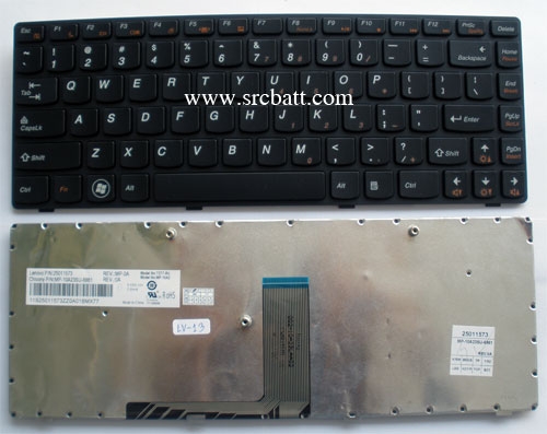 คีย์บอร์ดโน๊ตบุ๊คสำหรับ IBM/Lenovo IdeaPad G470 G475 Z475 Z370 (LV-13) สีดำ แถมส