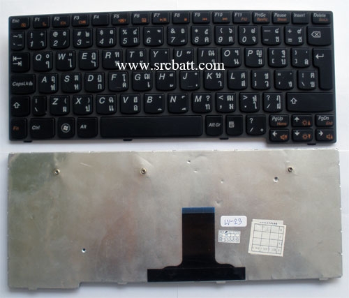 คีย์บอร์ดโน๊ตบุ๊คสำหรับ IBM/Lenovo IdeaPad S10-3T (LV-23) สีดำ