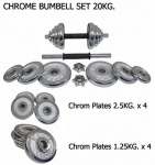 ชุดยกน้ำหนัก ดัมเบล CHROME DUMBELL SET 20KG.