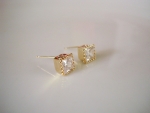 ต่างหูทอง 14k gold plated ประดับออสเตรียนคริสตัล Stellux เปล่งประกายด้วยเหลี่ยมเจียระไนแบบเพชร