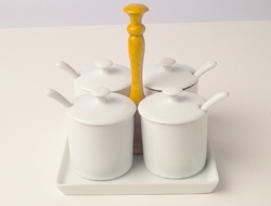 โถเซรามิคพอร์ทใส่เครื่องปรุง,Condiment Pot ความจะ 0.09L,รุ่น P4050/L,เซรามิค,พอร