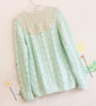 พร้อมส่ง - Knit & co เสื้อแขนยาว ปกกลาสี ลูกไม้ คอวี พร้อมส่ง - Knit & co เสื้อแขนยาว ปกกลาสี ลูกไม้ คอวี