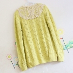 พร้อมส่ง - Knit & co เสื้อแขนยาว ปกกลาสี ลูกไม้ คอวี พร้อมส่ง - Knit & co เสื้อแขนยาว ปกกลาสี ลูกไม้ คอวี