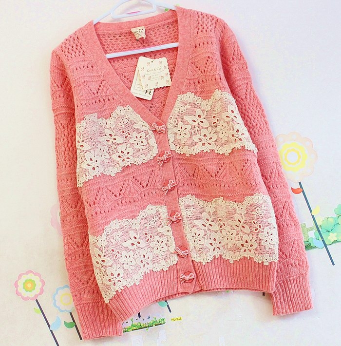 พร้อมส่ง - Knit & co เสื้อไหมพรมแขนยาว คอวี สีชมพูอมส้ม พร้อมส่ง - Knit & co เสื้อไหมพรมแขนยาว คอวี สีชมพูอมส้ม