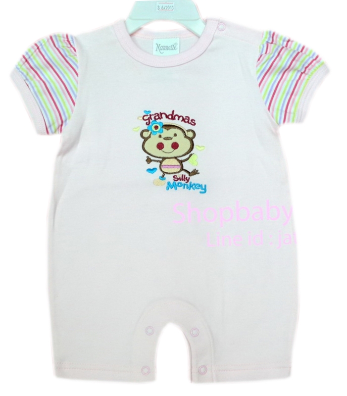 -36058- ชุดบอดี้สูทเด็ก ขาสั้น สีชมพูหวาน แขนตุ๊กตา ลายลูกลิง (3-6M) -36058- ชุดบอดี้สูทเด็ก ขาสั้น สีชมพูหวาน แขนตุ๊กตา ลายลูกลิง (3-6M)