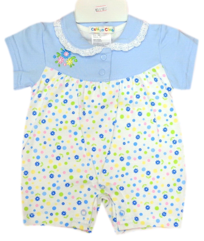 -NB055- ชุดบอดี้สูทเด็ก ขาสั้น สีขาวฟ้าลายดอกไม้ ไซส์ NEW BORN -NB055- ชุดบอดี้สูทเด็ก ขาสั้น สีขาวฟ้าลายดอกไม้ ไซส์ NEW BORN