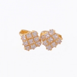 ต่างหูทอง 18k gold filled ประดับเพชร CZ ดีไซน์ข้าวหลามตัด เปล่งประกาย สวยมากๆ ค่ะ