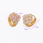 ต่างหูทอง 18k gold filled ประดับเพชร CZ ดีไซน์ข้าวหลามตัด เปล่งประกาย สวยมากๆ ค่ะ
